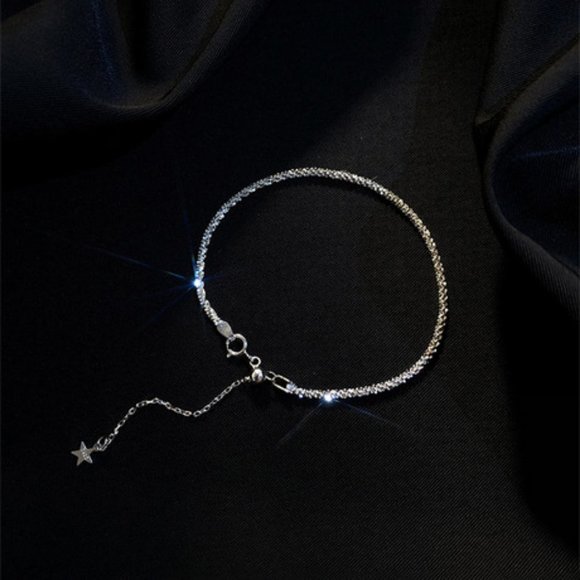 925 Sterling Silver Braided Shooting Star Bracelet - Picture 6 of 8